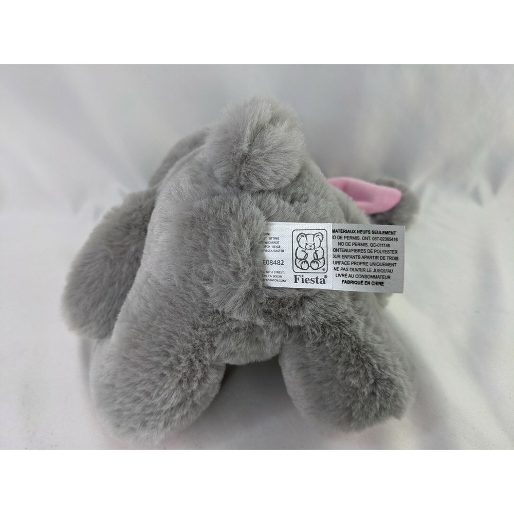 Fiesta Gray Rabbit Plush Bunny 9 Inch Embroidered Carrot Stuffed Animal Toy - Picture 7 of 8